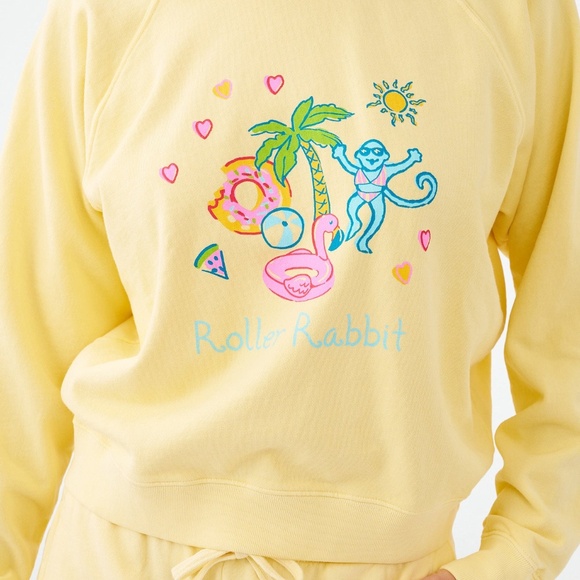 Roller Rabbit Pool Party Crewneck Size XXSYELLOW / XXS - Picture 2 of 3